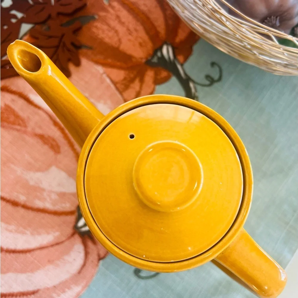 Vintage Aurora Ironstone 4267 Golden Yellow 5 Cup Coffee Pot Teapot W Lid Japan
